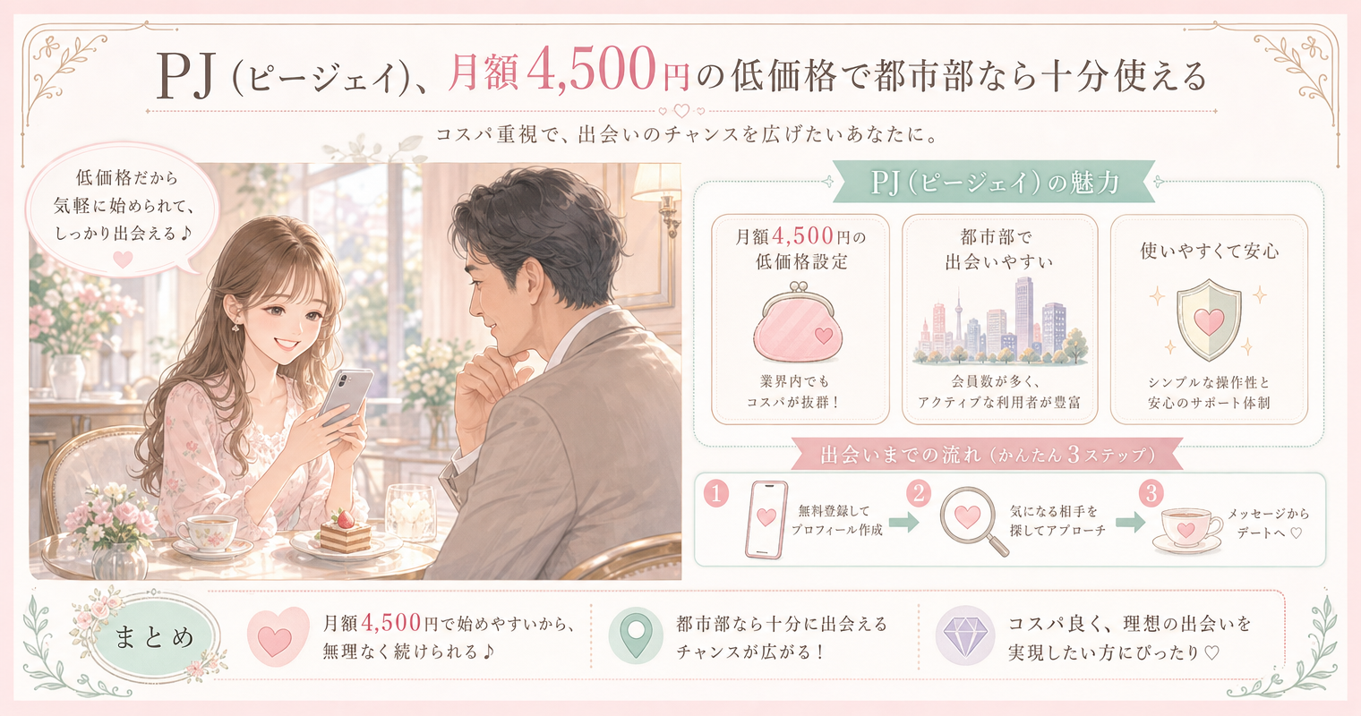 第7位：PJ（ピージェイ）、月額4,500円の低価格で都市部なら十分使える