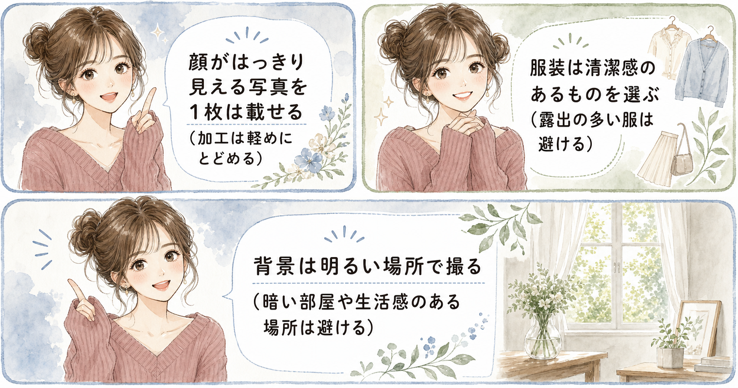 プロフィール写真は「清潔感」が最優先
