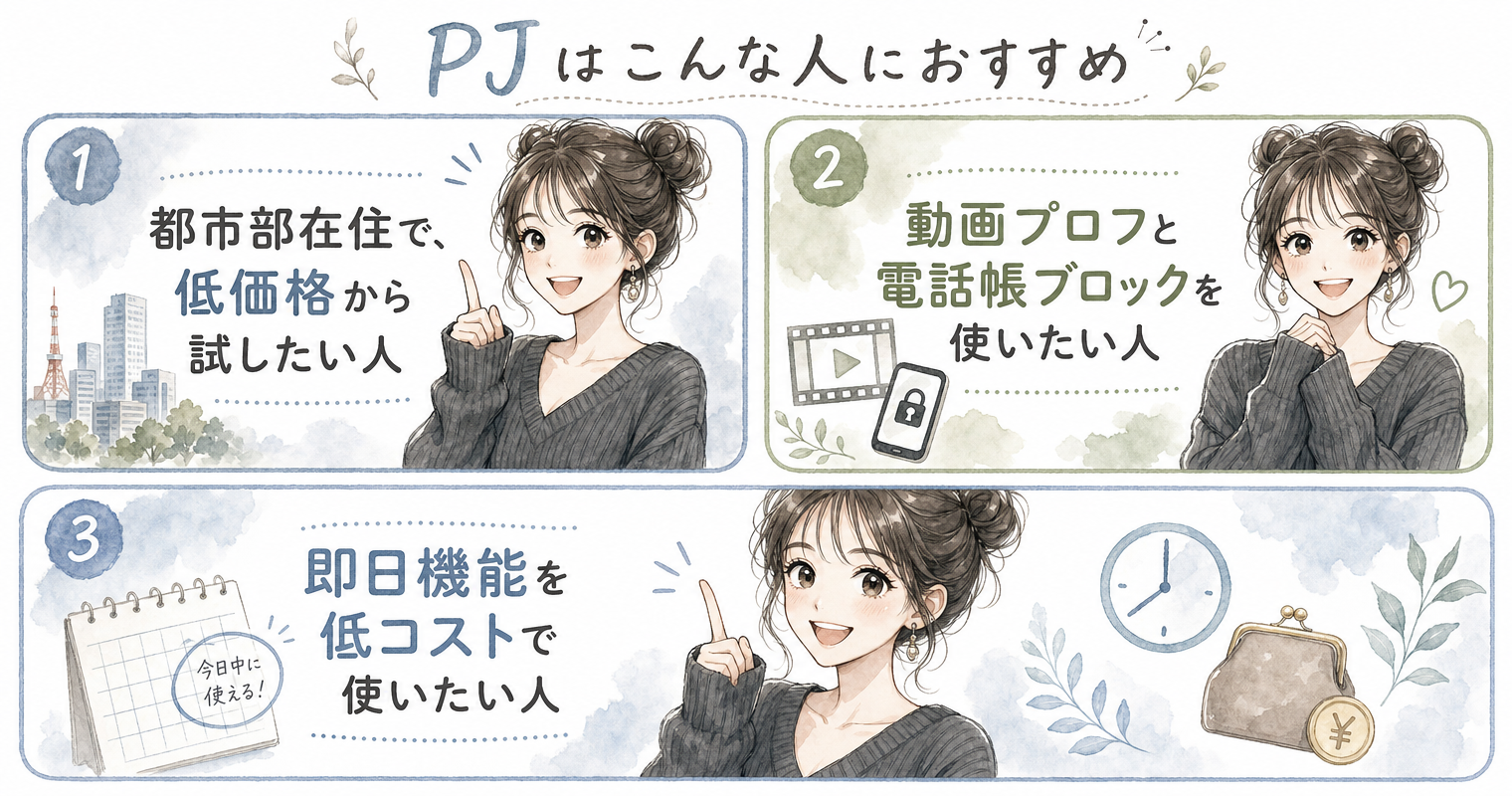 PJはこんな人におすすめ